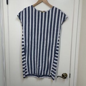 Madewell Stripe Back Button Dress XXS Women's Sleeveless Summer Coastal Casual